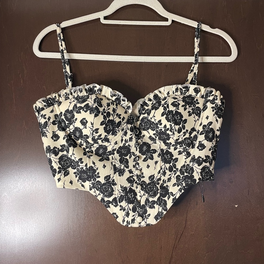 Cider floral corset crop top